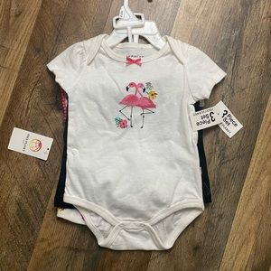 Baby Girls size 9 to 12 months 3 piece set summer flamingo tropical brand new